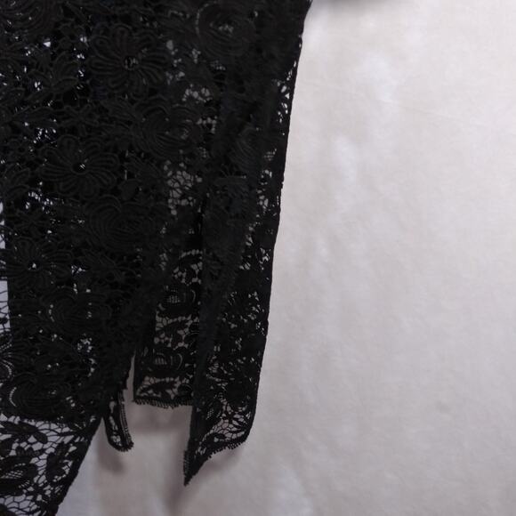 Roaman's Black Lace Long Line Duster Boho Witchy  Size 34W - Picture 7 of 8
